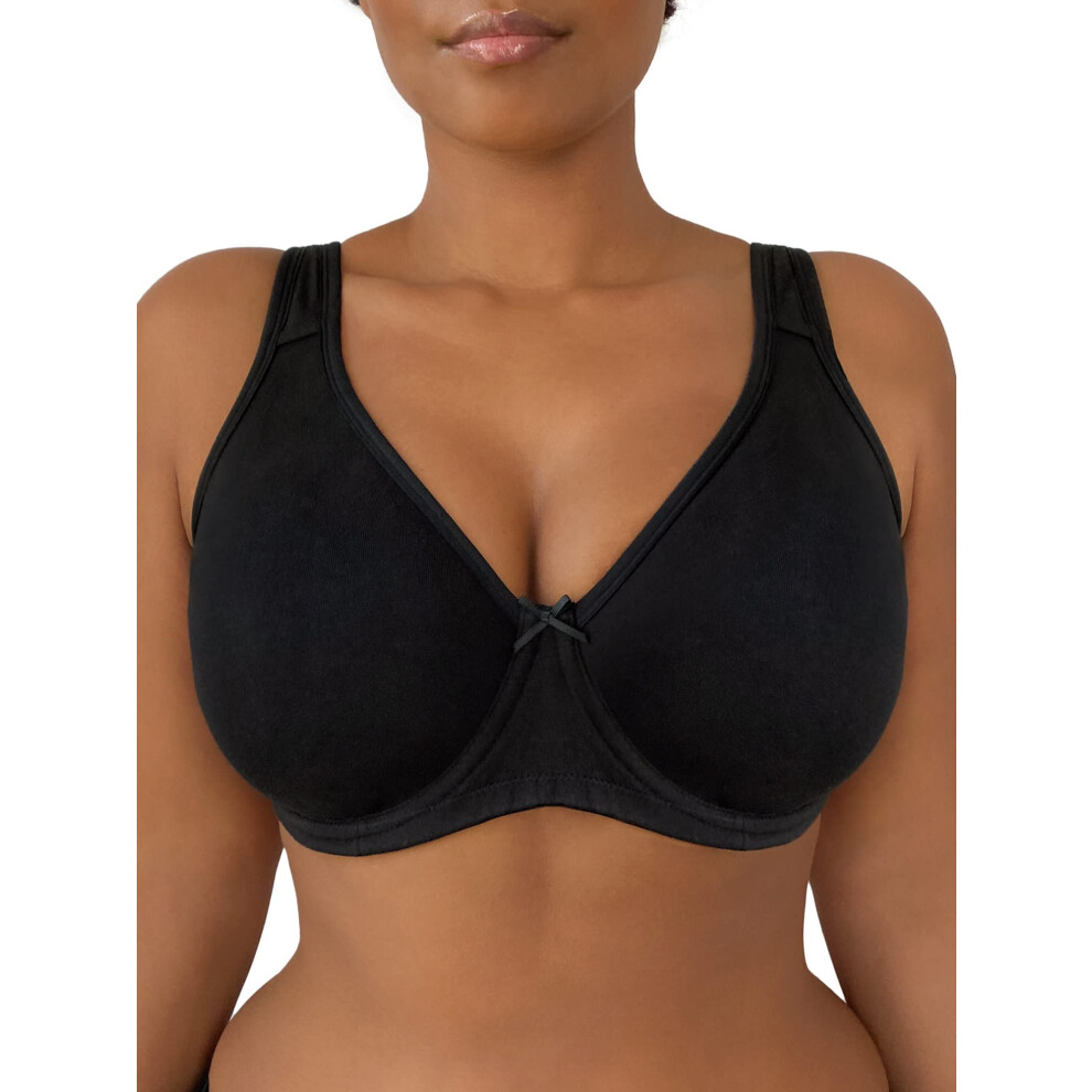 Fruit of the Loom Womens Plus-Size cotton Unlined Underwire Bra Black