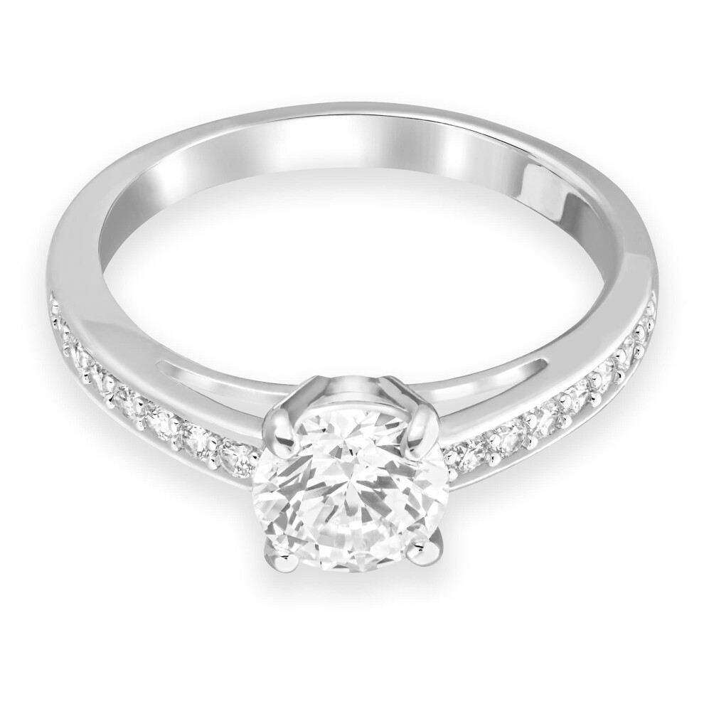 Bague Swarovski Attract Pierre centrale ronde en cristal clair avec cristal clair