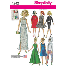 Strihov n vod na oblecenie pre b biky Simplicity 1242 Vintage Fashion 11,5'', jedna velkost