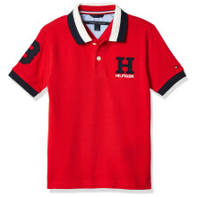 Tommy Hilfiger Pojkar Kortärmad Matt Polo Skjorta, Regal Röd, 6 Regular