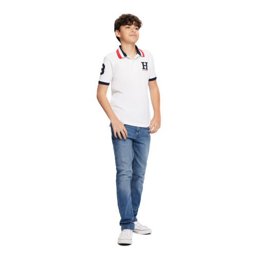 Tommy Hilfiger Tommy Hilfiger Grote Jongens Korte Mouw Matt Polo, Wit, Groot 1