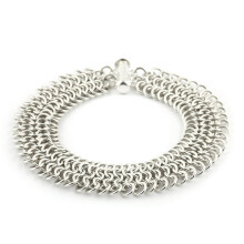 Σετ Βραχιόλι Chainmaille 4 σε 1, Ασημί