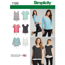 Simplicity 1190 Womens Knit Top Sewing Patterns Sizes XXSXXL