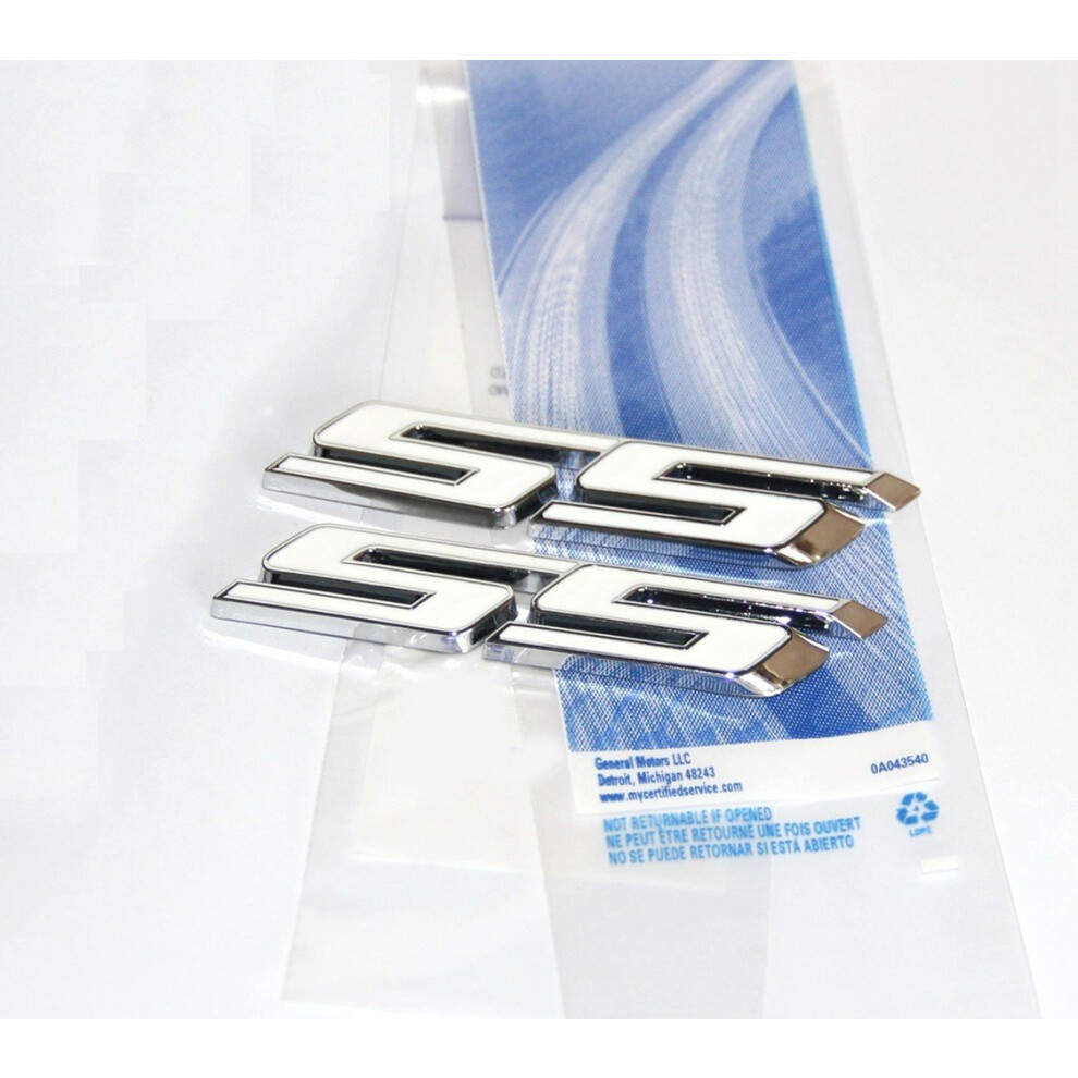 Yoaoo 2Pack Oem Chrome Ss Emblems Metal Decal 3D Logo Compatible With Zl1 1Le Series White 702029040257
