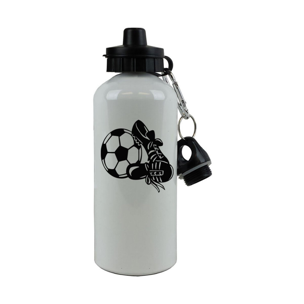 Bouteille D'eau De Sport Personnalis E En Aluminium Avec Finition Blanche De 20 Onces Et 600 Ml (Noir)-image