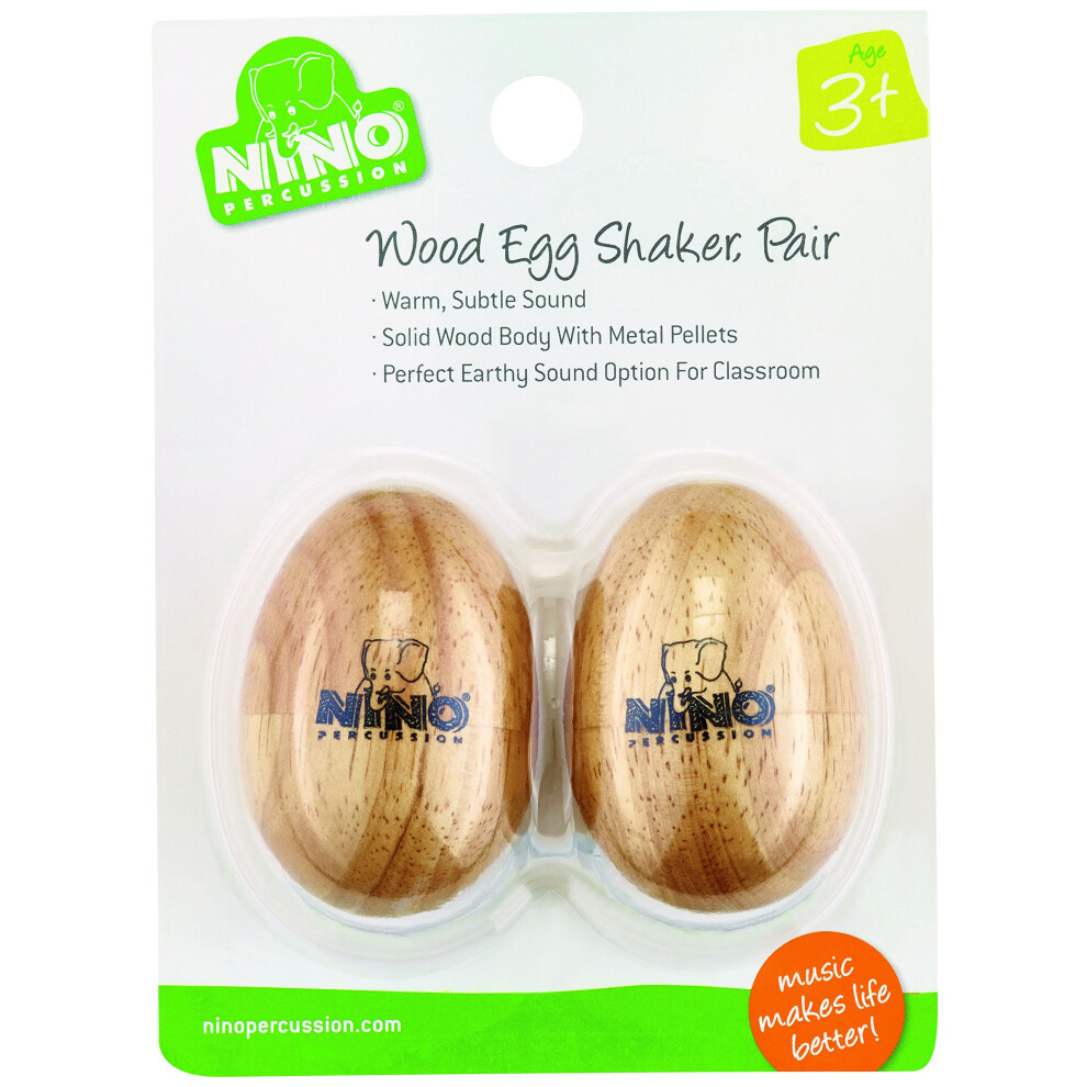 Nino Percussion NINO562-2 Natural Wood Egg Shaker Pair Small