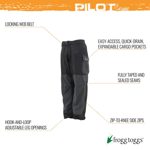 FROGG TOGGS ανδρικό Παντελόνι Pilot II Guide Bib, Μαύρο/Γκρι, Μεγάλο 1