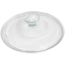 corningware Franse witte 25 Quart gecanneleerde ronde glazen deksel