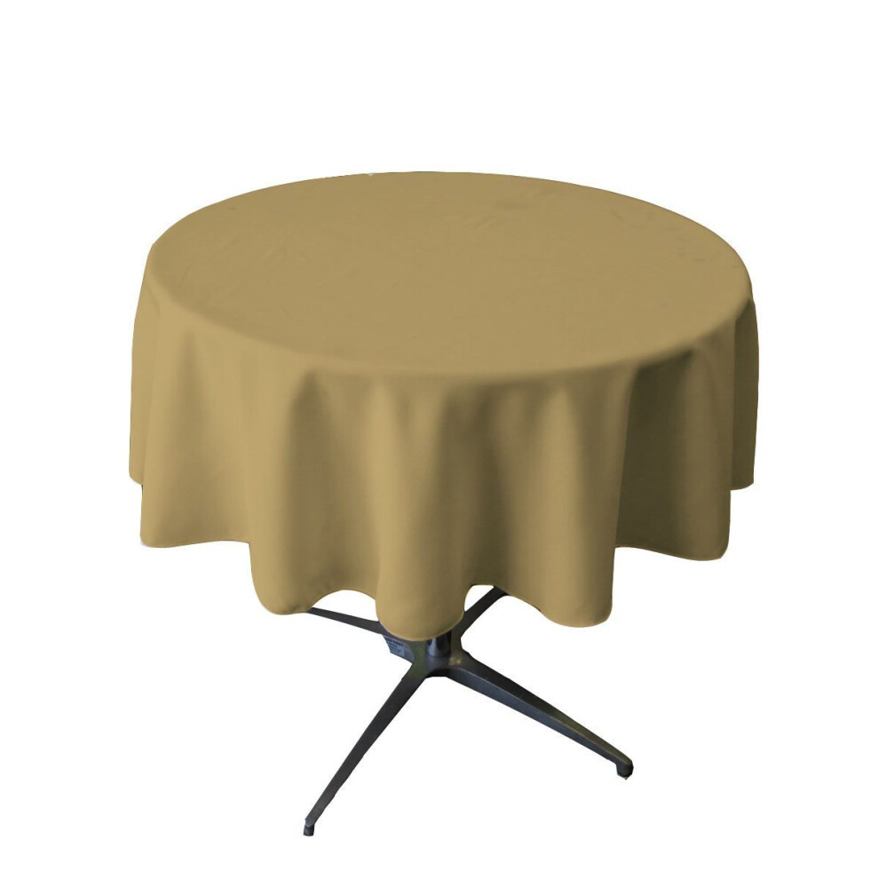 Broward Linens Nappe Ronde En Popeline De Polyester De 54 Po, Taupe-image