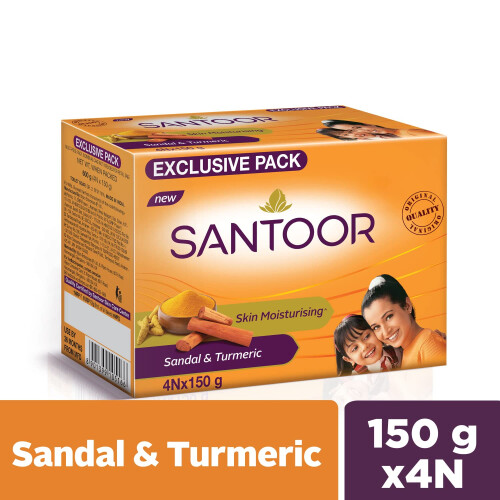 Savon Santoor Santal et Curcuma 150g (Pack de 4) 1