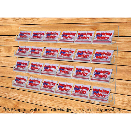 Displays2go Θήκη Επαγγελματικών Καρτών, 24 Θήκες, Τοίχου, 0.75-Inch Βάθος (Διαφανές Ακρυλικό) 2