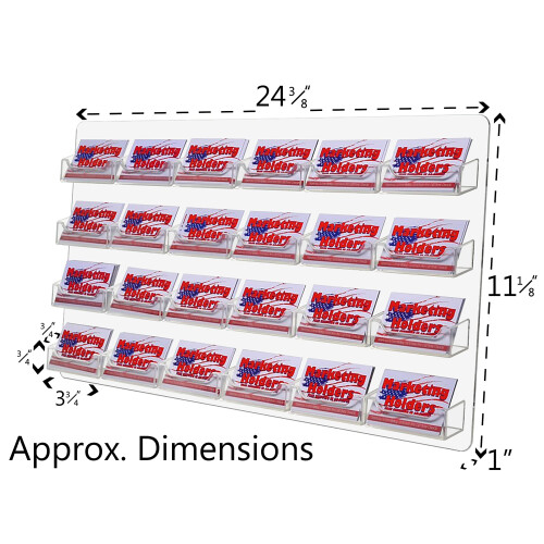 Displays2go Θήκη Επαγγελματικών Καρτών, 24 Θήκες, Τοίχου, 0.75-Inch Βάθος (Διαφανές Ακρυλικό) 1