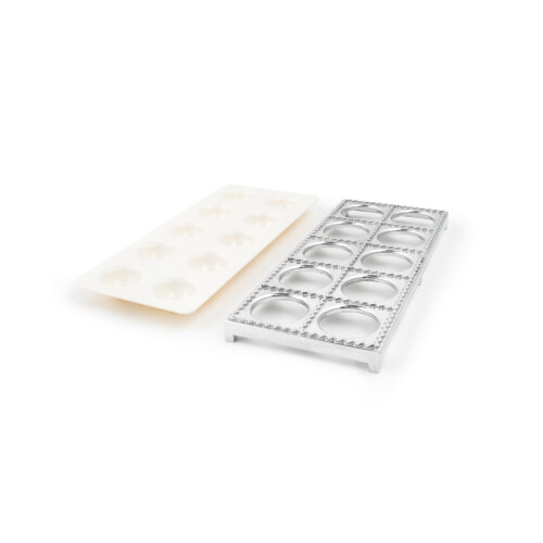 Fox Run Press 2 """" 10 Jumbo Ravioli Maker Silver