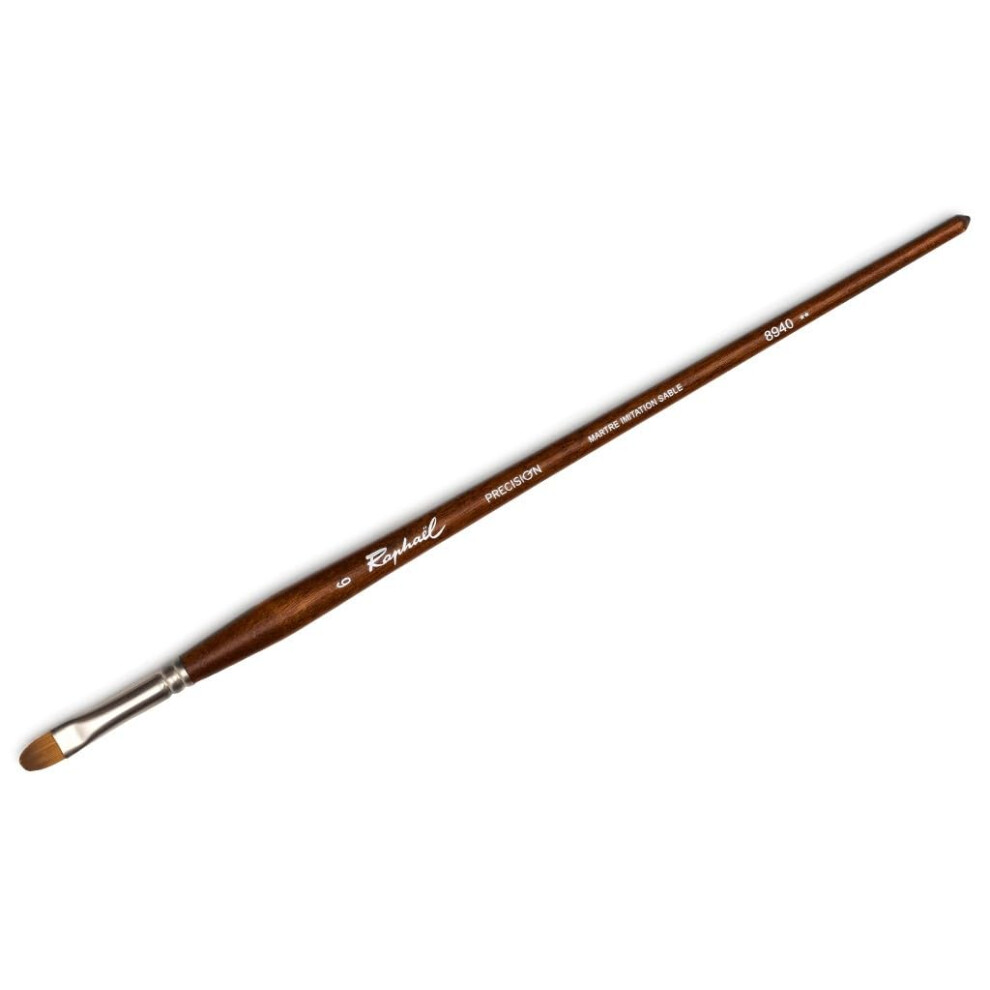 Pincel De Mango Largo Raphael Precision 8940, Color Natural, 6 Avellana-image