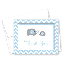 MyExpression.com 50 stuks grijsblauwe Chevron olifant babyshower bedankt