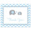 MyExpression.com 50 Τεμ Γκρι Μπλε Chevron Ελέφαντας Βaby Shower Ευχαριστήρια Κάρτες 3