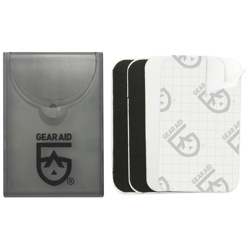 Mini patchs en ruban adh   sif Tenacious Tape de GEAR AID pour r   paration de doudoune, noir et transparent, six 1,5 x 2,5