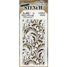 abl na Stampers Anonymous THS-032 Tim Holtz Layered Flourish Stencil 4,125 x 8,5 biela