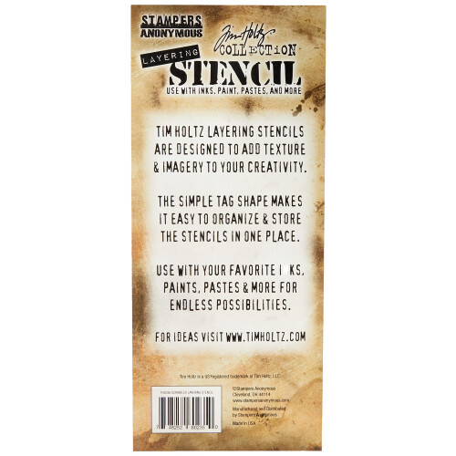 Stampere Anonym Tim Holtz Stencils Scribbles 4.125 X 8.5 2