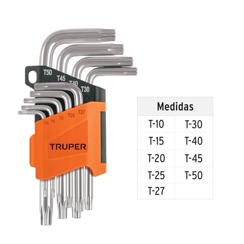 Truper Torx-9 9-PC Torx Key Set Folding Plastic Holder 2