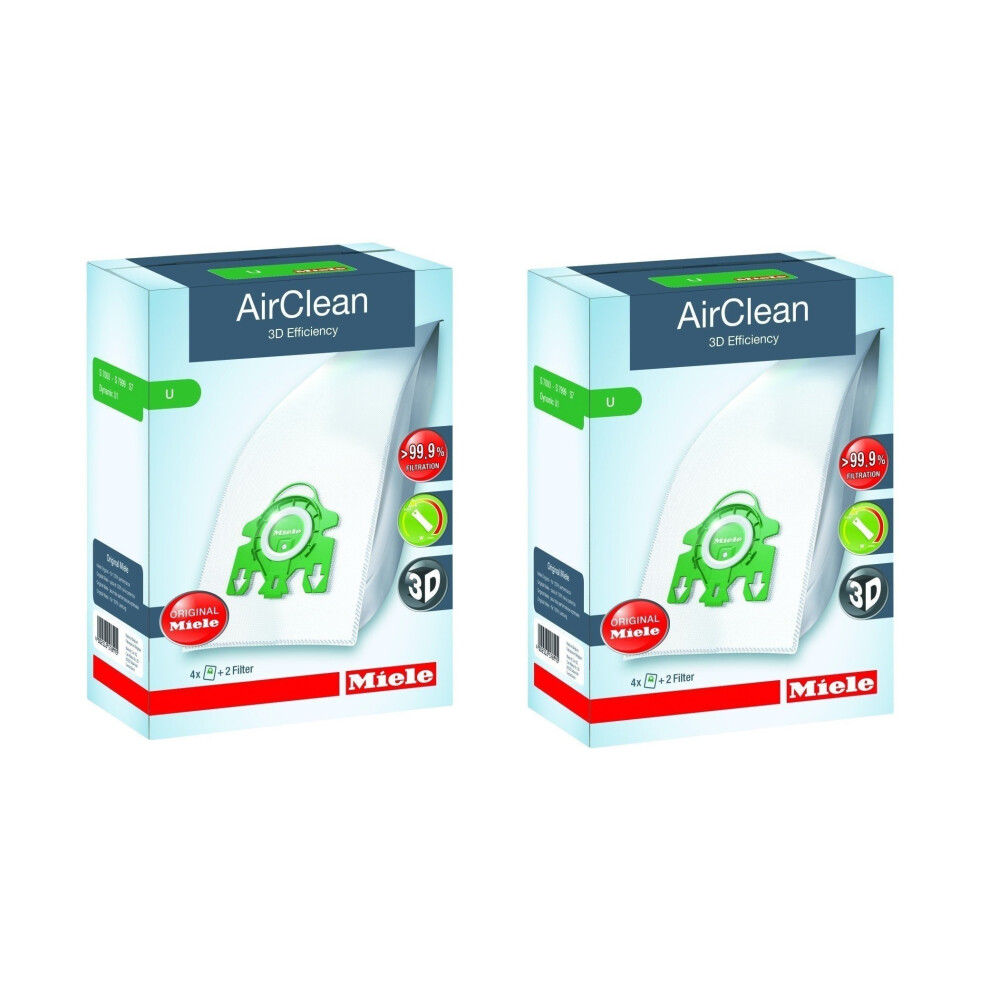 Miele Type U Airclean Filterbags S7 Upright 8 Bags