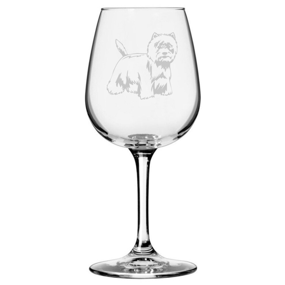 Verre Vin Grav Sur Le Th Me Du Chien West Highland White Terrier (Westie) De 12,75 Oz-image