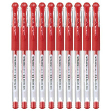 Bol grafo de tinta gel Uni-ball Signo, punta de 0,38 mm, color rojo, paquete de 10 (BC25557)