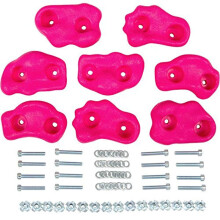 Swing Set Stuff Small Textured Rock Holds (ruov) s nlepkou s logem SSS (Sada 8 ks)
