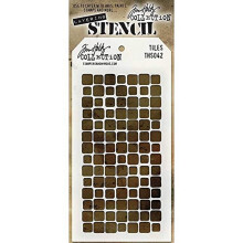 Stampere Anonym Tim Holtz Layered Stencil 4.125 """" X8.5 """" Fliser White
