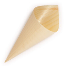 BambooMN - Disposable Food and Appetizer Wood Cones - 5"" x 2"" - 300 Pieces
