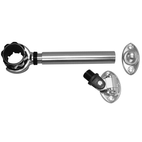 Rupp Threaded Antenna Support w/6 Flat Mount  Oval 4-Way Base & 1.5 Collar