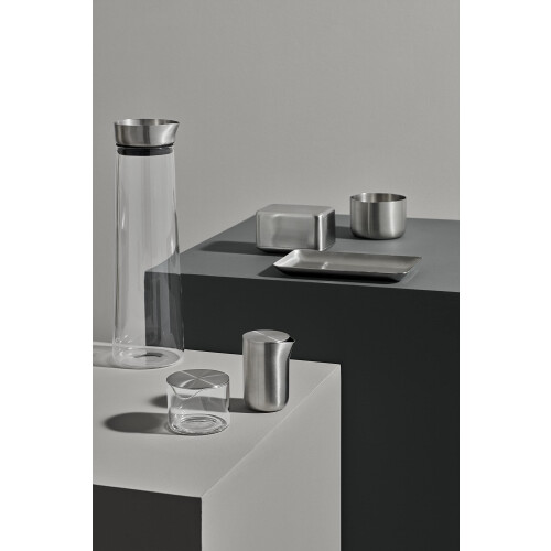Blomus Basic Milk Container med l?g 9,7 x 6,6 x 7,5 cm b?rstet rustfrit st?l 2