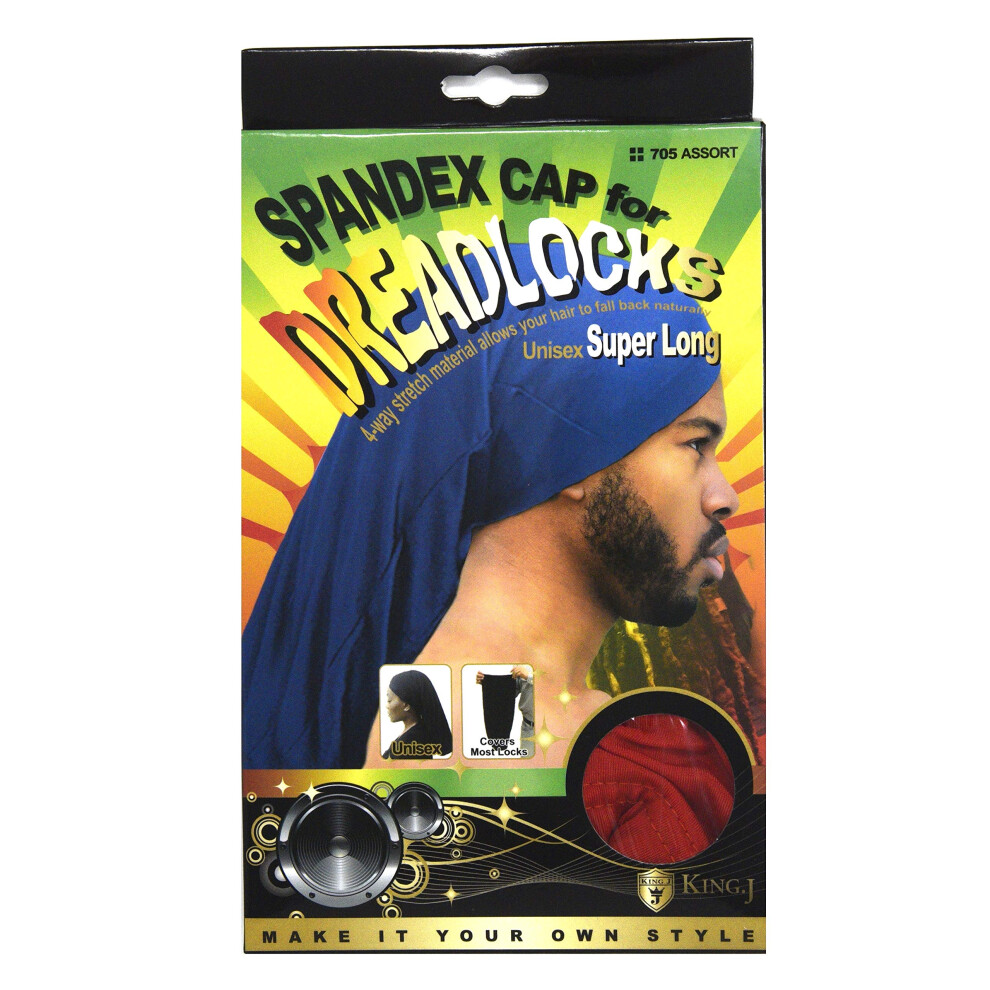 King.J Super Long Unisex Spandex Cap For Dreadlocks (Czerwony)-image