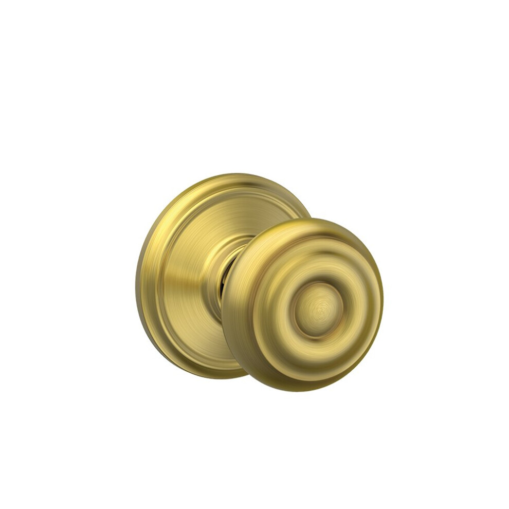 Photos - Door Handle SCHLAGE F10 GEO 608 Georgian Knob Hall and Closet Satin Brass F10 GEO608