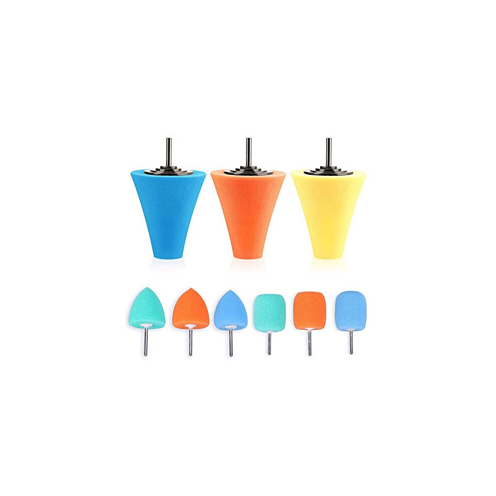 Polishing Cone Zfe 9 Pcs Sponge Buffing For Automotive Car Wheel Hub C 702382430917