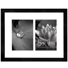 Americanflat 5x7 Double Picture Frame in Black - Use as One 11x14 Pict