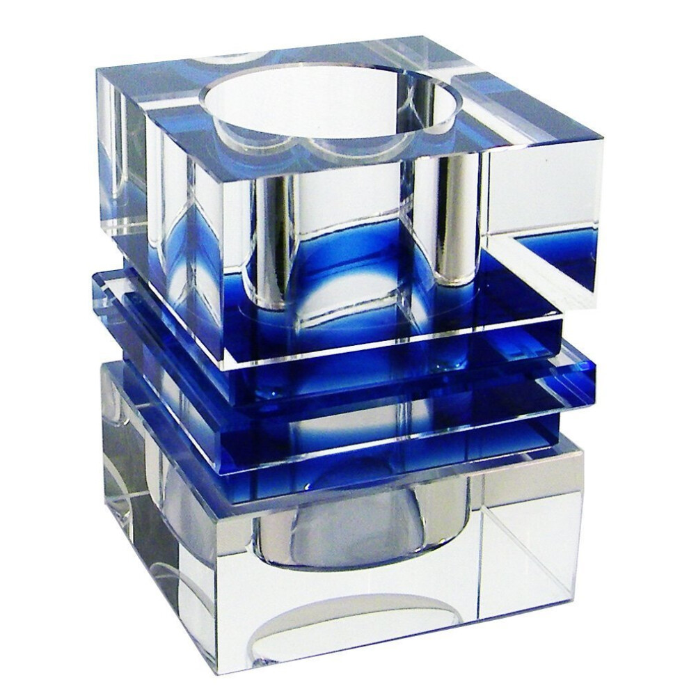 Porte-stylo en cristal bleu de la collection Amlong Crystal Desktop