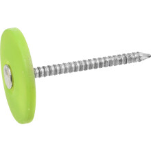 HILLMAN FASTENERS 461442 Clavos para techos con tapa de pl   stico electrogalvanizados, color plata/verde, 2000 piezas