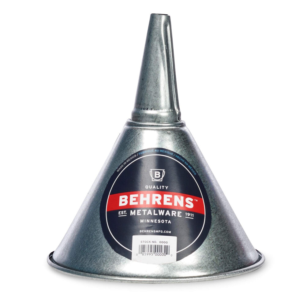 Behrens Gf51 Galvanized Screen 1 Quart Steel Funnel Silver 085995004059