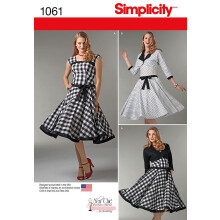 Enkelhet 1061 Vintage Swing Dress och fodrad jacka Symnster fr kvinnors storlek 4-12