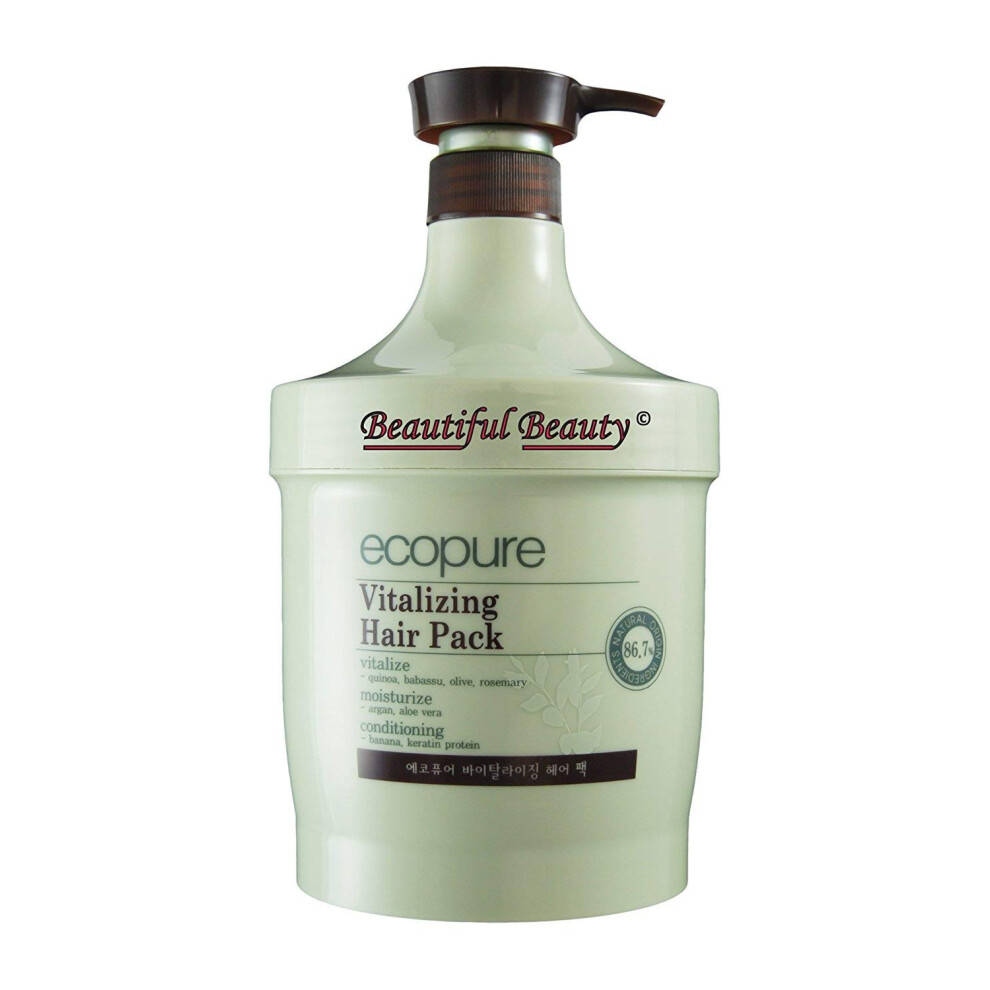Ecopure Vitalizing Hair Pack 1000Ml - Natural Origin Ingredients 86.7%