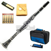 SKY Black Student Ebonite ABS Bb Klarnet z ustnikiem w etui Zestaw do pielęgnacji 11 stroików i nie tylko