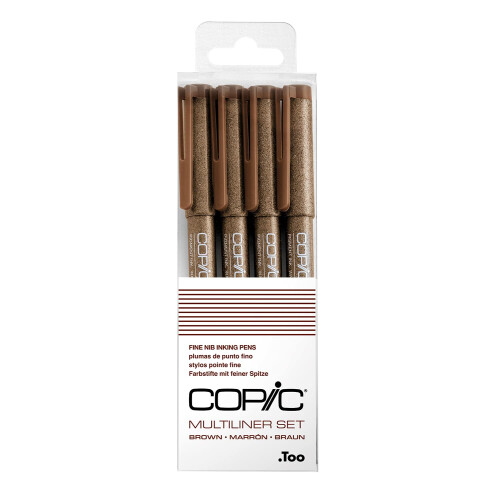 Copic Marker Multi Liner 4 Piece  Brown Set
