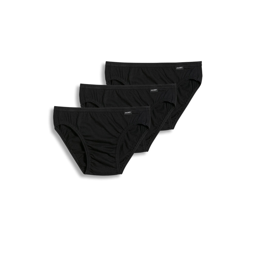 Jockey Men's Underwear Elance Bikini - 3 Pack  Black  Large