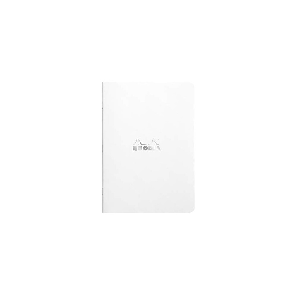 Rhodia Slim Staplebound Notebook - Graph 48 sheets - 6 x 8 1/4 - White-image-OPC-PFKQ898-NEW