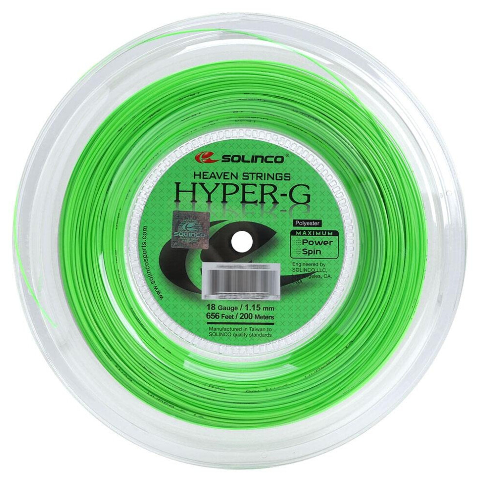 Bobine de cordage de tennis Solinco Hyper-G (18-1,15 mm) (660 pieds/200 m)