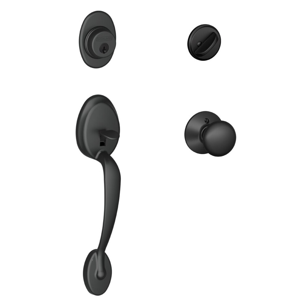 Photos - Other for Repair SCHLAGE Plymouth Single Cylinder Handleset and Plymouth Knob Matte Black F60 PLY 622