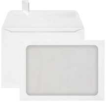 LUXPaper A7 Φάκελοι με Διαφανές Παράθυρο | Peel & Press | 5 1/4" x 7 1/4" | Λευκοί | 70lb. Κείμενο | 50 Τμχ