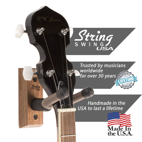 String Swing CC01B-BW Support Banjo Mural Bois Noyer Noir 2