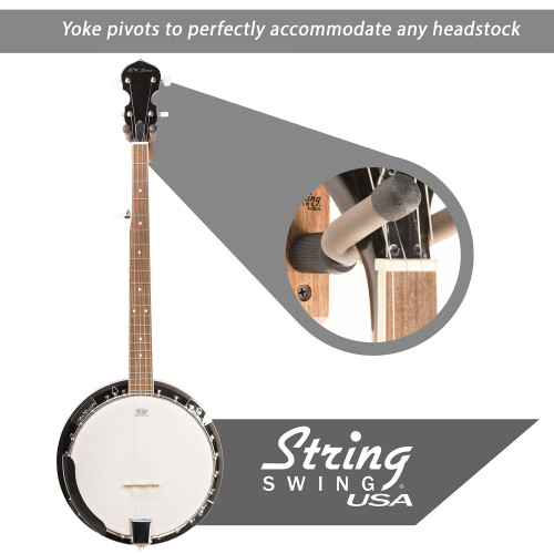 String Swing CC01B-BW Support Banjo Mural Bois Noyer Noir 1